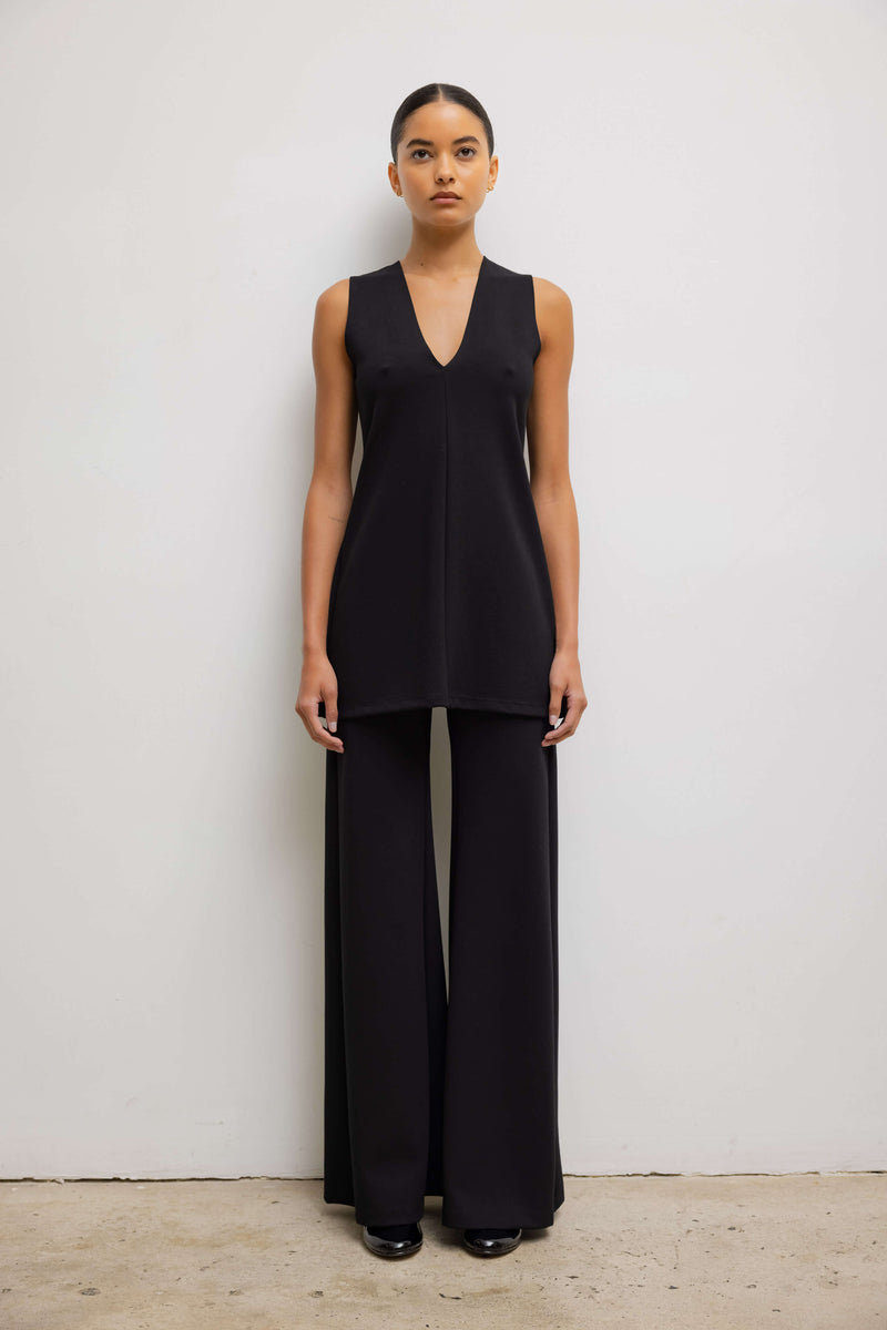 【MODERNIF】Lete Pigment Wide Pants MODERNIF】Lete Pigment Wide Pants Wrap-style wide-leg pant