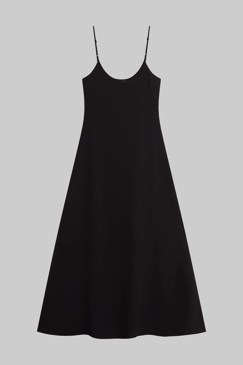 LESET Ari Scoop Neck Maxi Dress in Black in Crepe