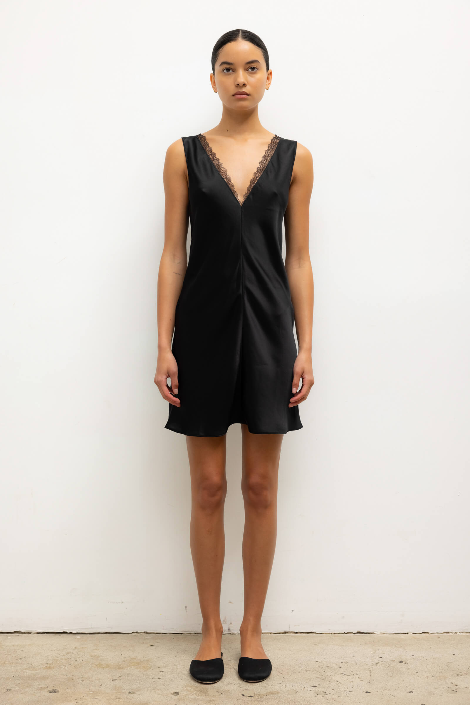 Barb Lace V Neck Mini Dress