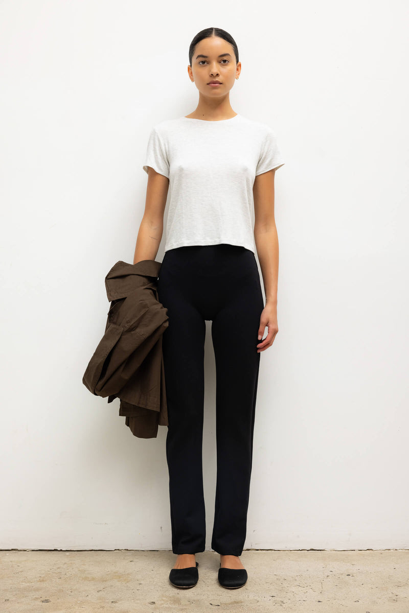 パンツ Louren/waistbelt highwaist tack pants LESET Rio High Waist Straight Pant II in Black in Ponte
