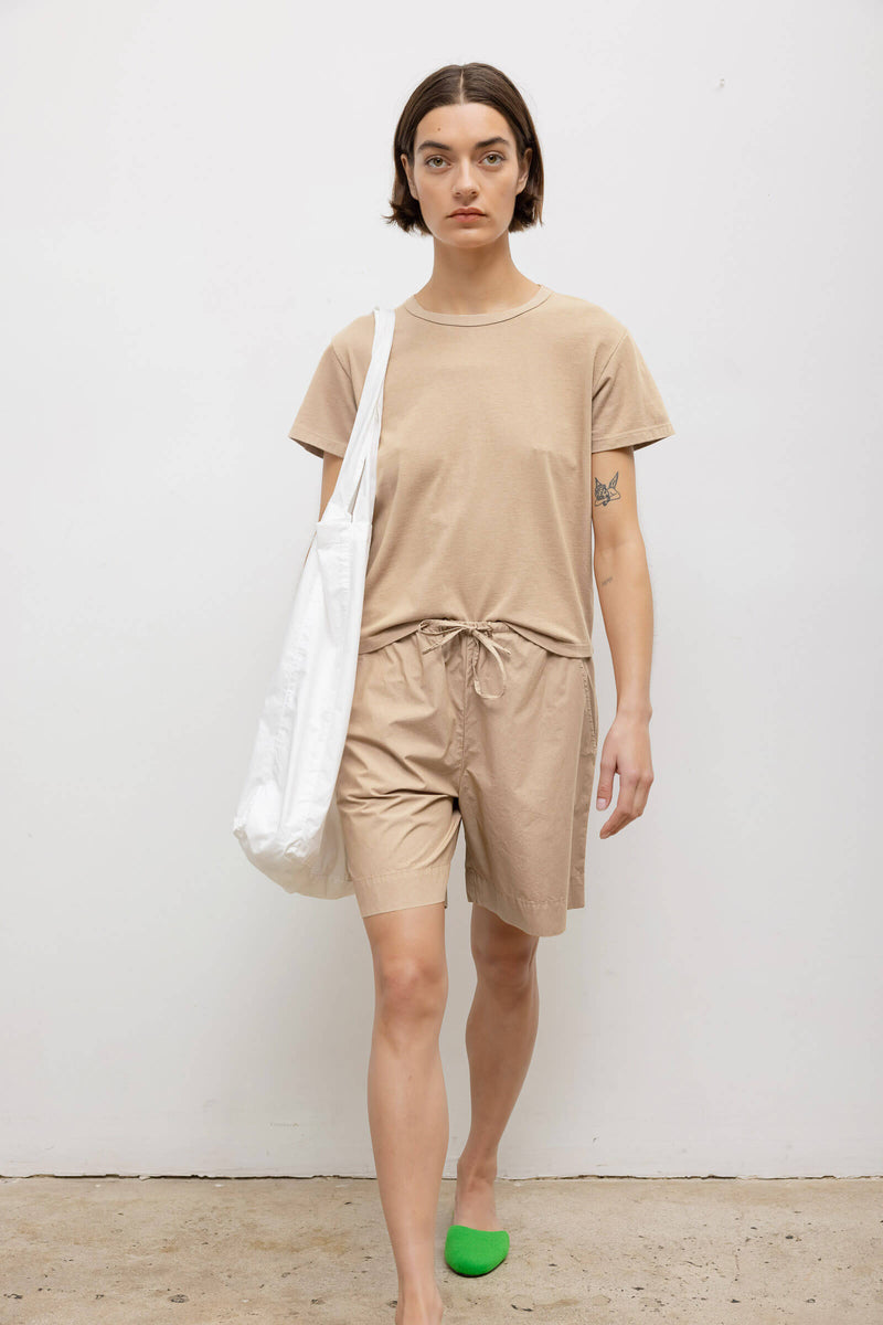 LESET Kyoto Carpenter Short in Khaki in Cotton