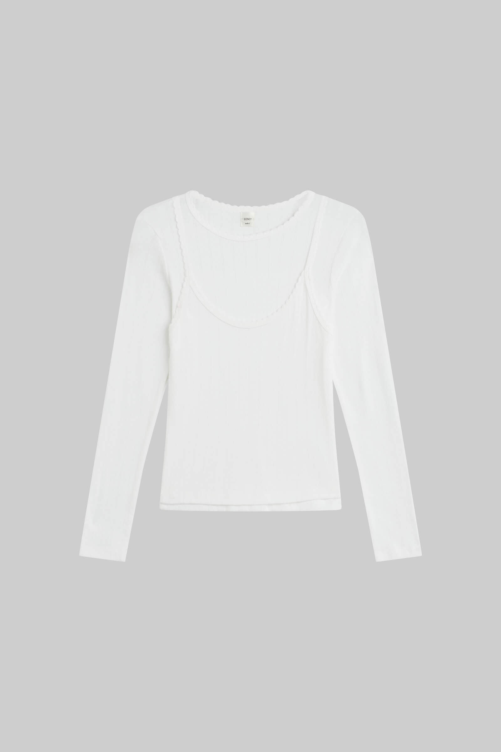 Pointelle Layered Long Sleeve-2