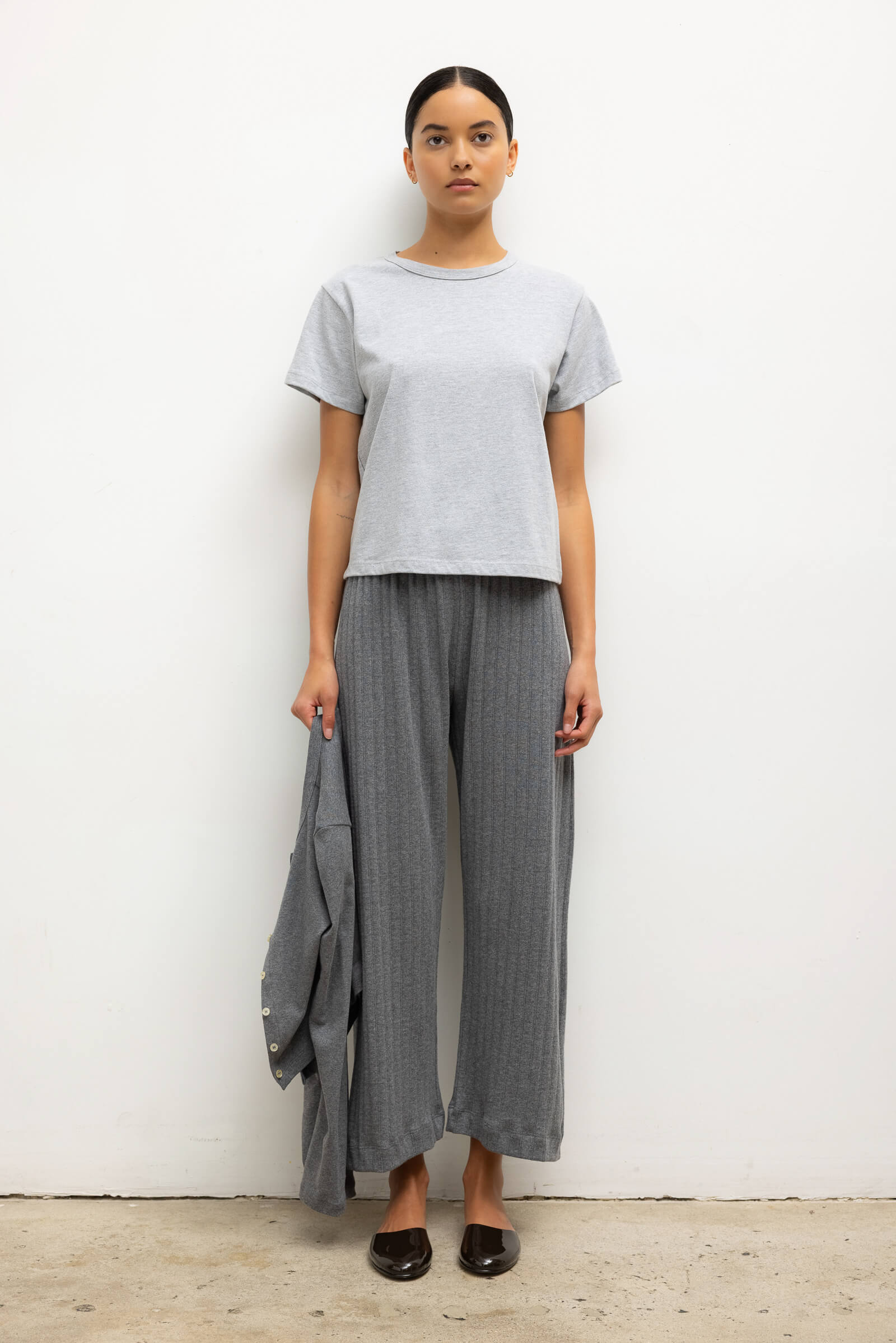 Pointelle Crop Wide Leg Pant