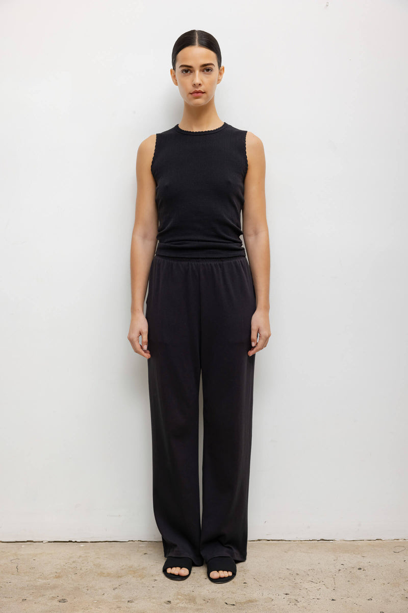Pointelle Sleeveless Crew in Eucalyptus main image 1