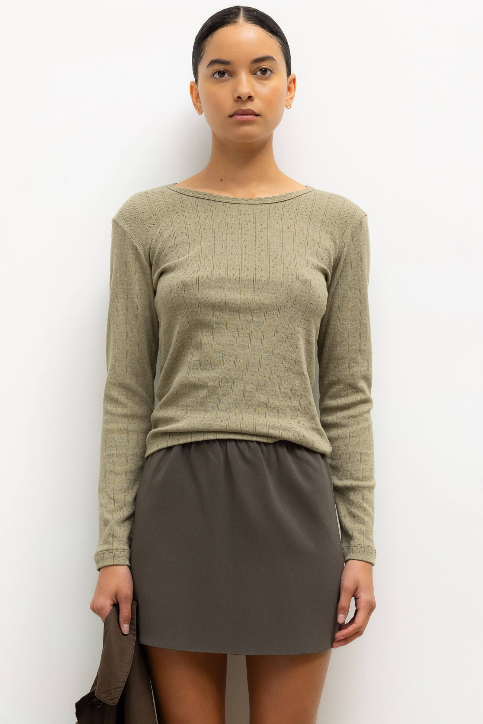 Pointelle Slim Fit Long Sleeve