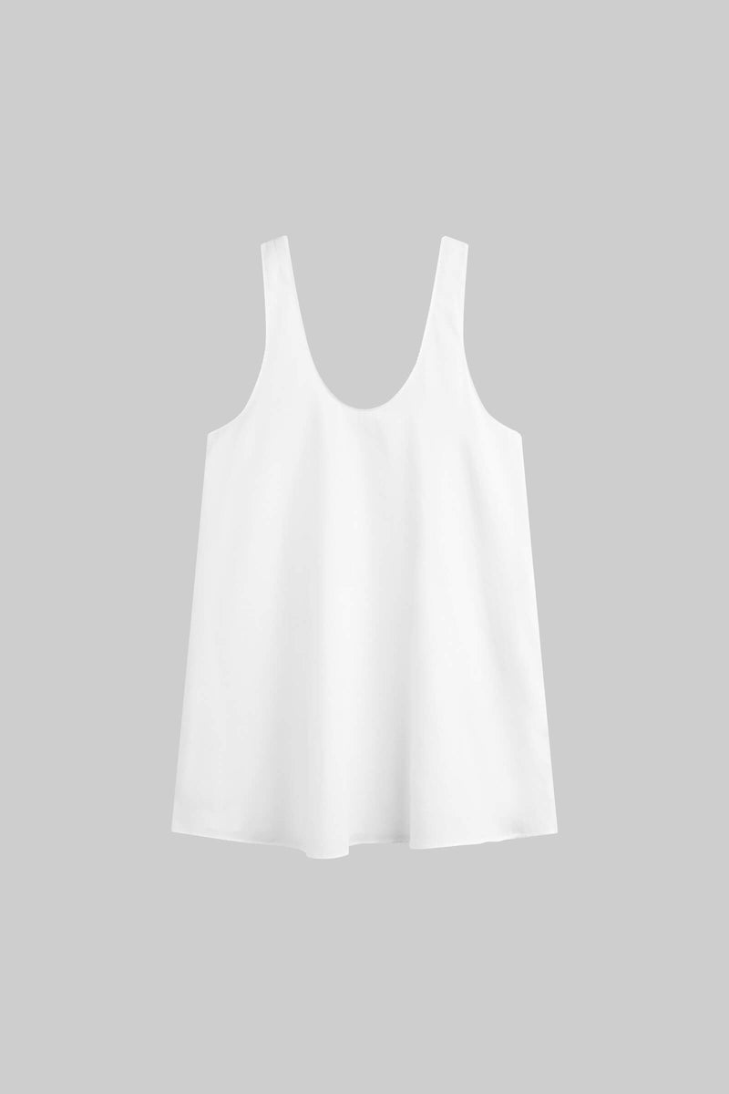 LESET Yoko Mini Tank Dress in White in Cotton