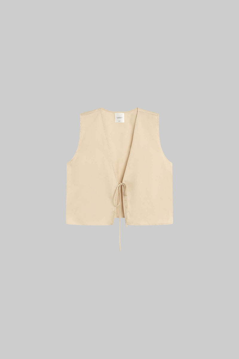 トップス ZOE 251ZOE-BL02 / tie tops / beige LESET Yoko Tie Top in Ecru in Cotton