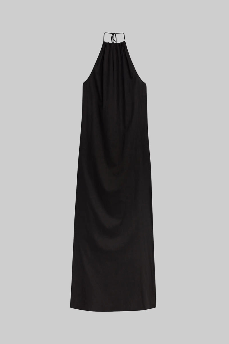 chinese dress ladies LESET Yoko Maxi Dress in Black in Cotton