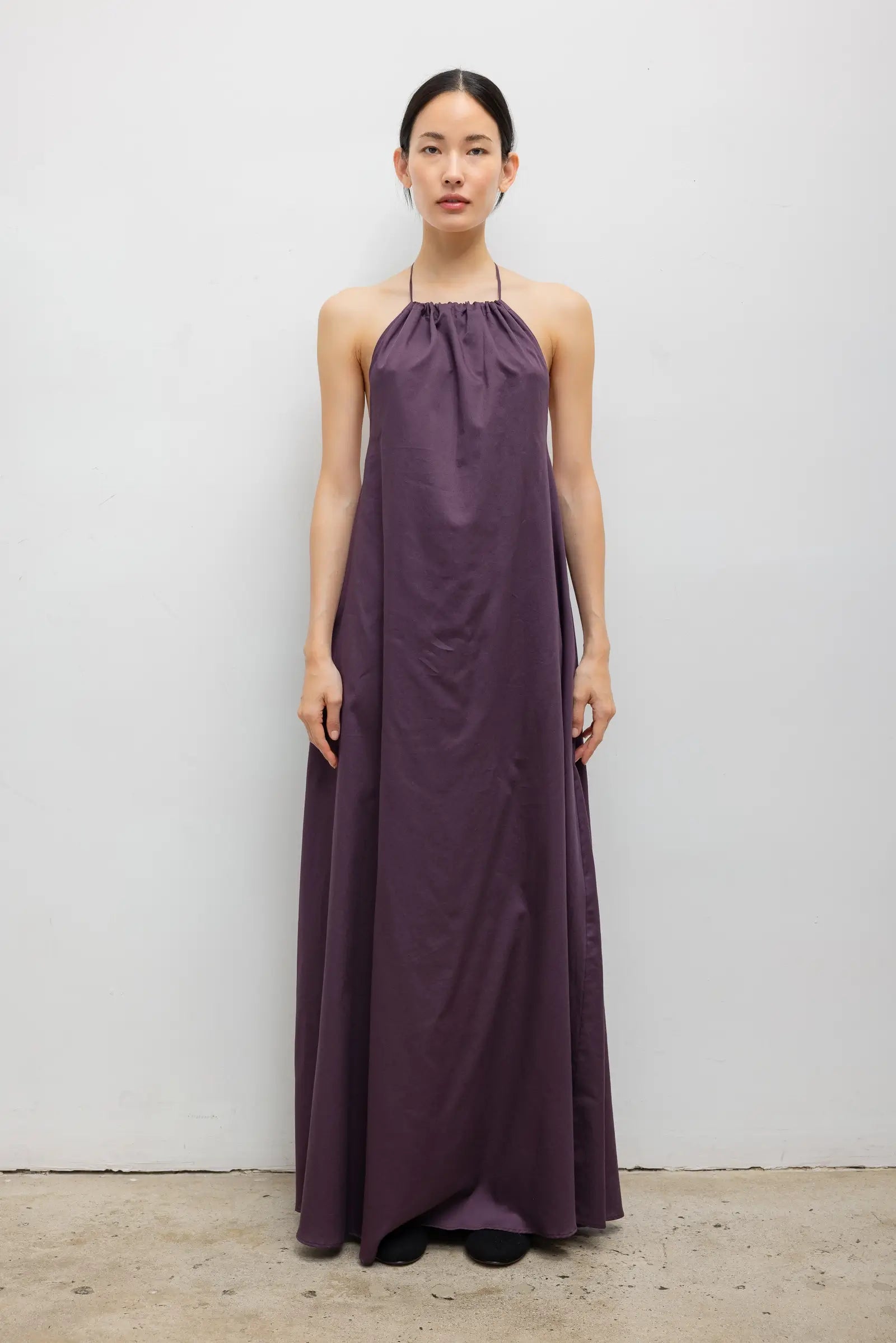 Yoko Halter Maxi Dress in Malbec in Cotton | Leset Yoko Halter Maxi Dress in Malbec in Cotton | Leset