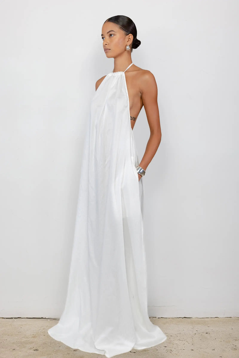 chinese dress ladies Cipriana Backless Halter Maxi Dress Embellished White main image 0