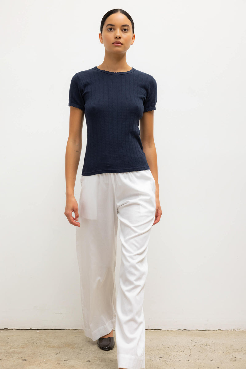 LESET Yoko Pocket Pant in White in Cotton