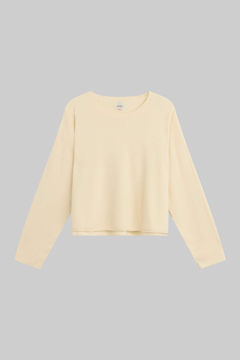 LESET Zoe Crew in Vanilla in Wool