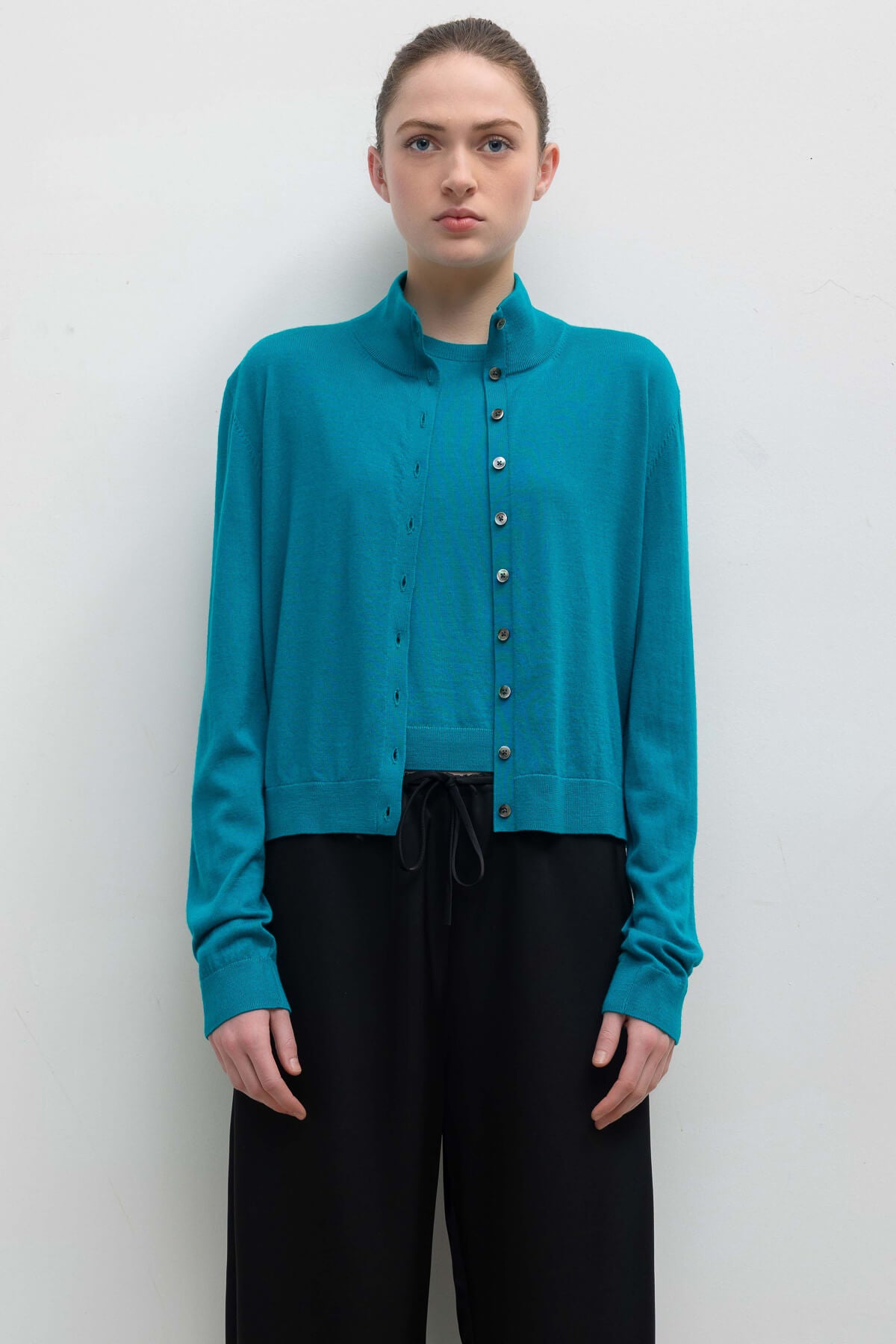 James Mock Neck Cardigan