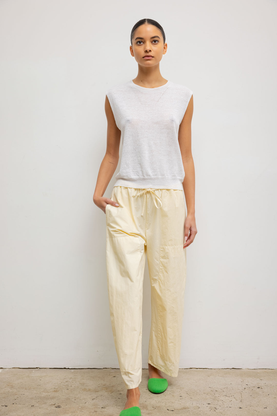 kijun le soleil lounge pants butter Linen Square Pocket Pant
