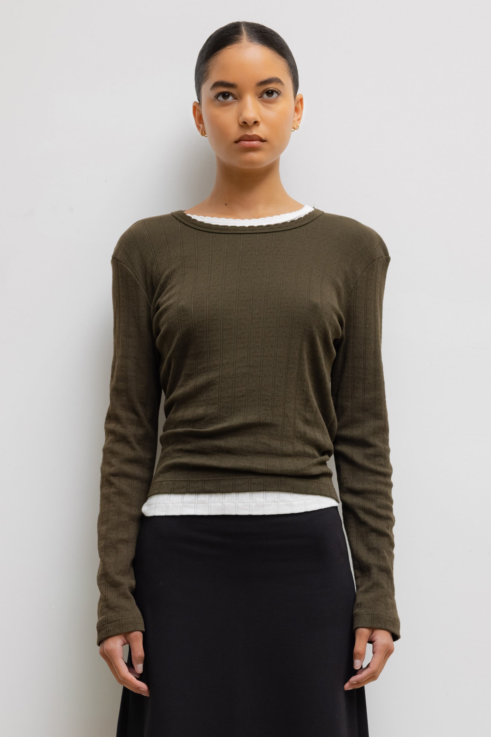 Pointelle Slim Fit Long Sleeve