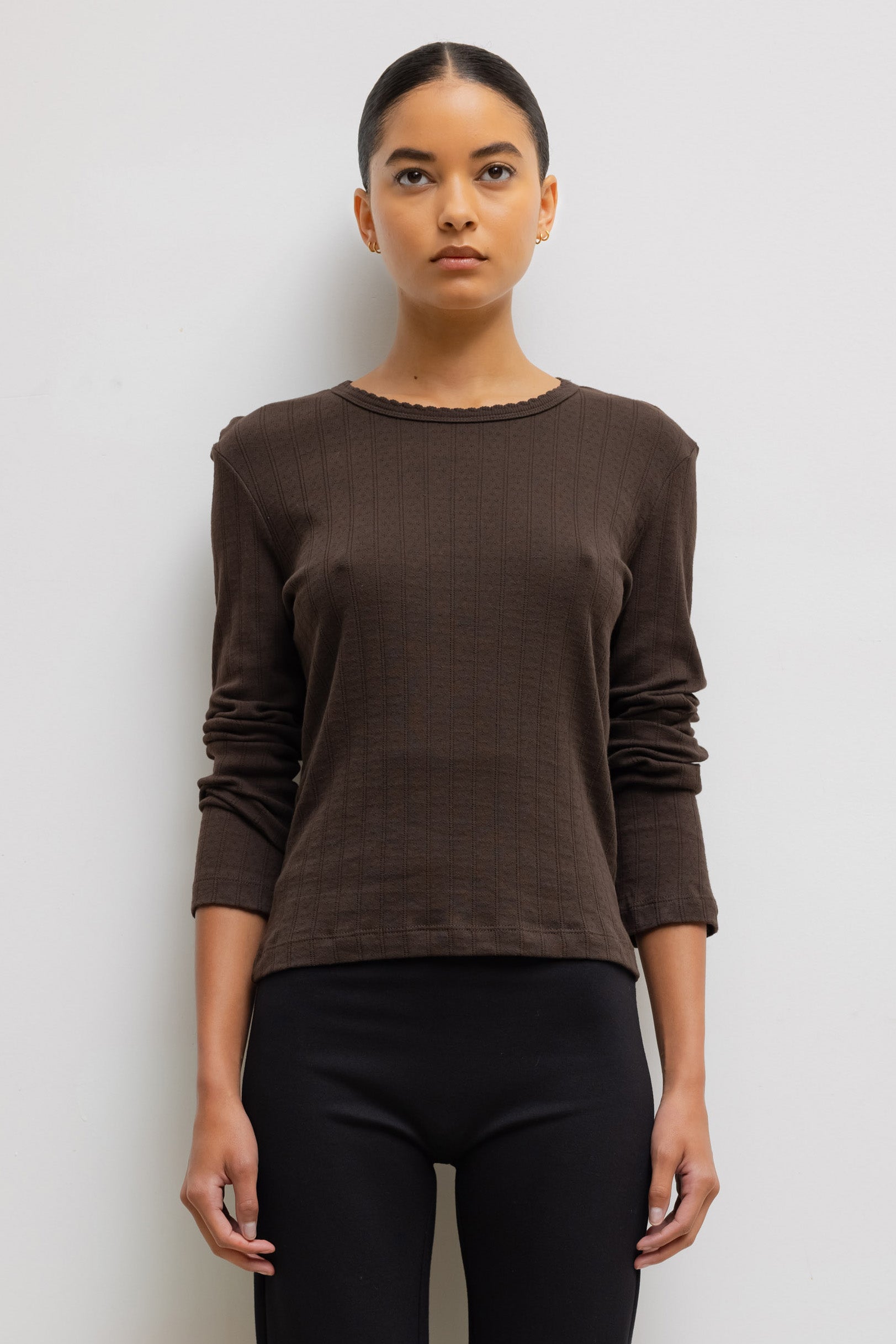 Pointelle Slim Fit Long Sleeve