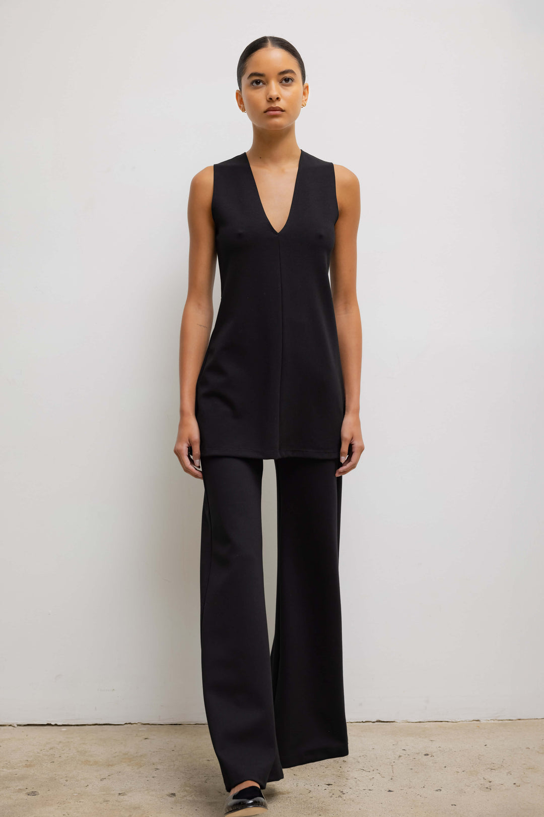 LESET Rio Wide Leg Pant II in Black in Ponte