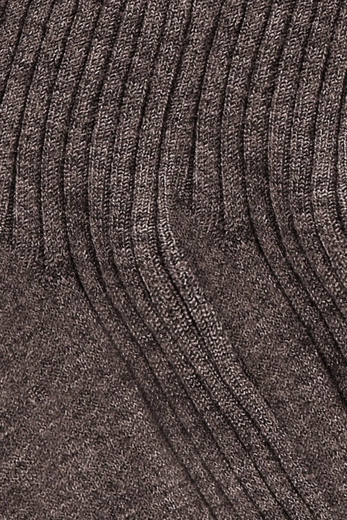 James Rib Socks - Chocolate Melange - Image 3