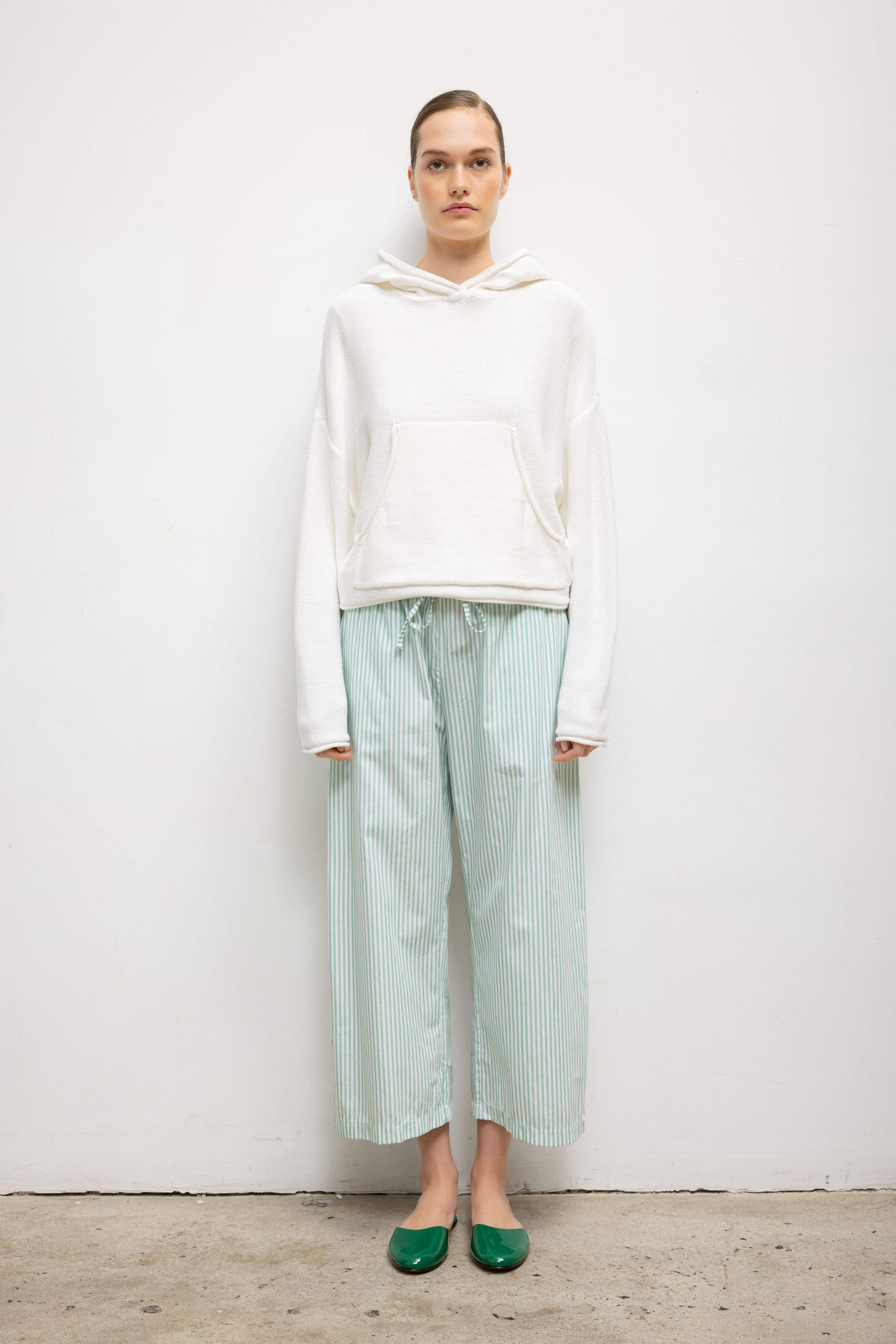 Yoshi Stripe Crop Drawstring Pant