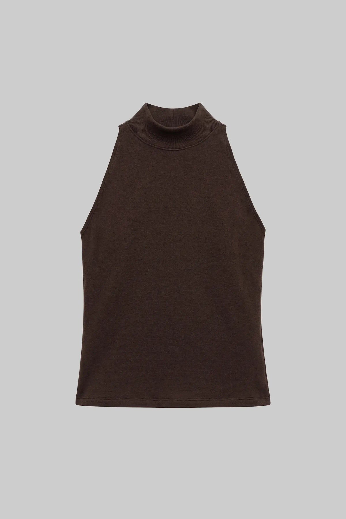 Lauren 90's Sleeveless Turtleneck - Chocolate - Image 2