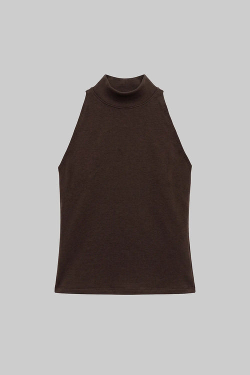 Lauren 90's Sleeveless Turtleneck - Chocolate - Image 2