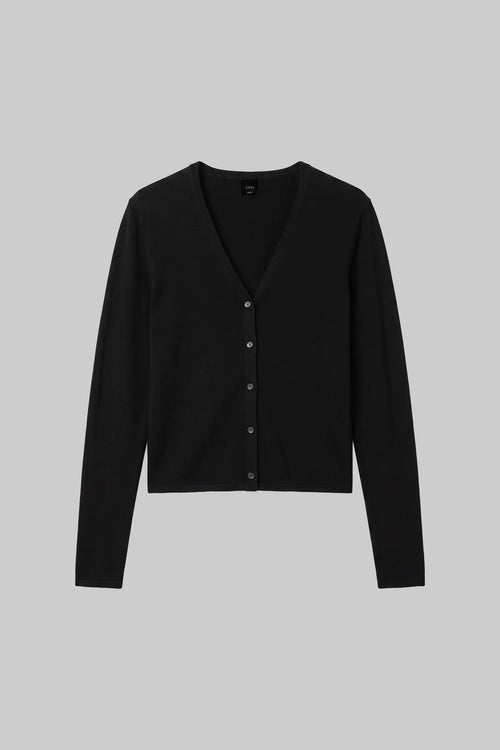Lauren V Neck Cardigan - Black - Image 2