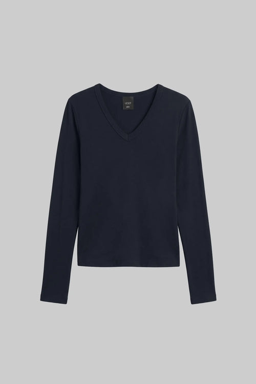 Nando Slim Long Sleeve V Neck - Black - Image 2