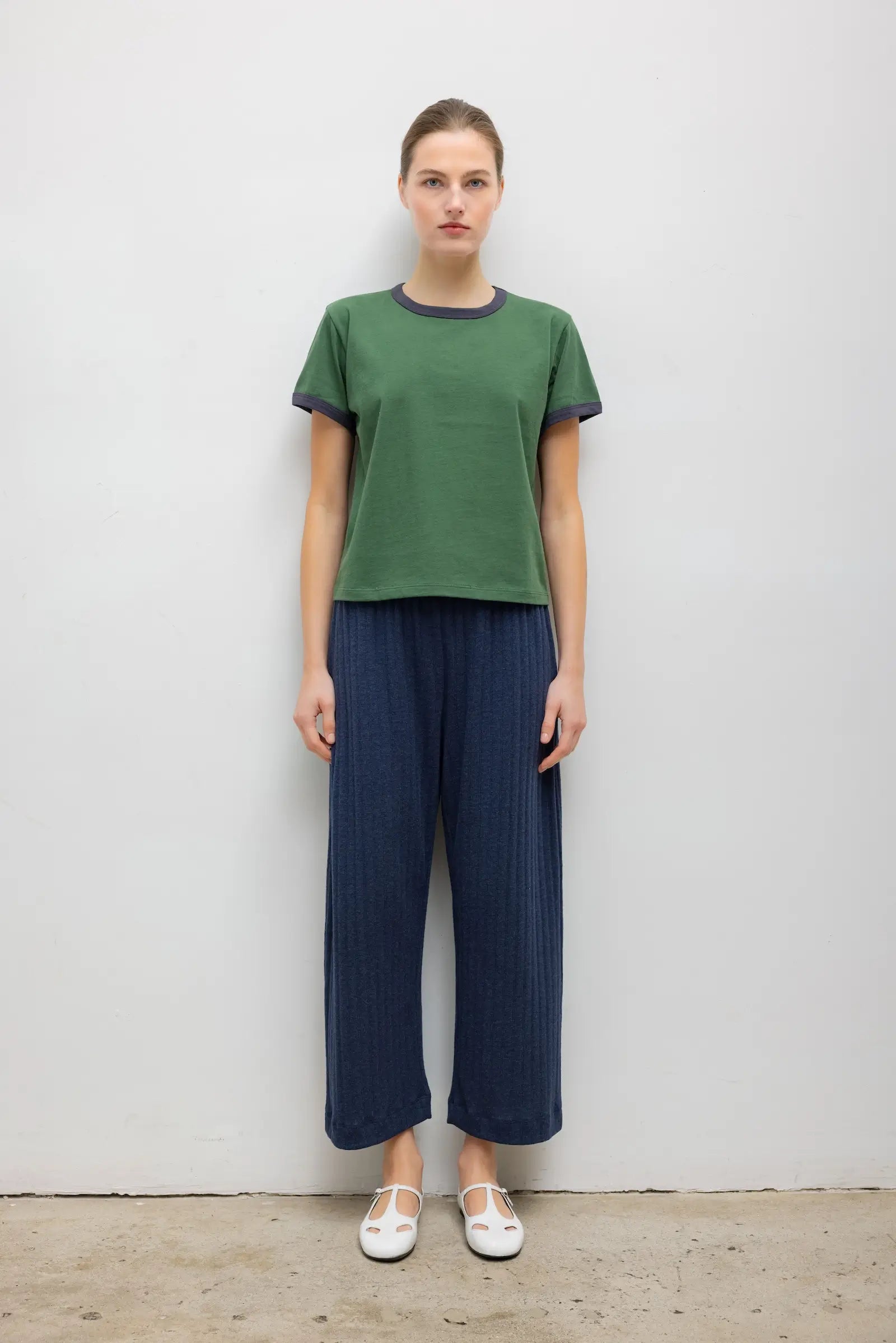 Pointelle Crop Wide Leg Pant