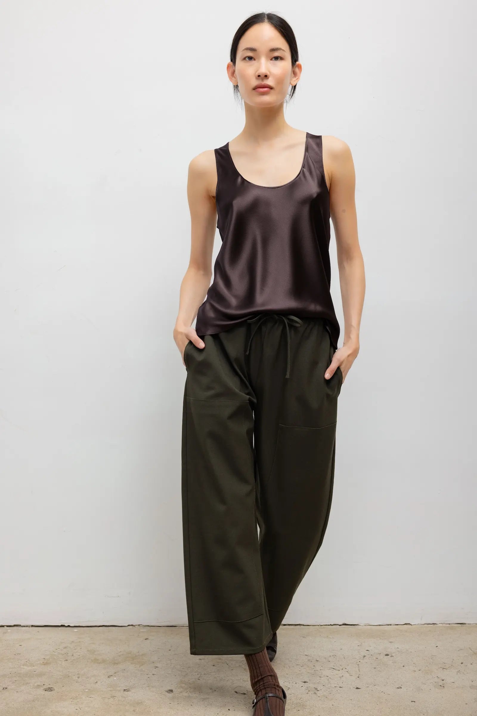Barb Bias Tank - Chocolate - Image 5