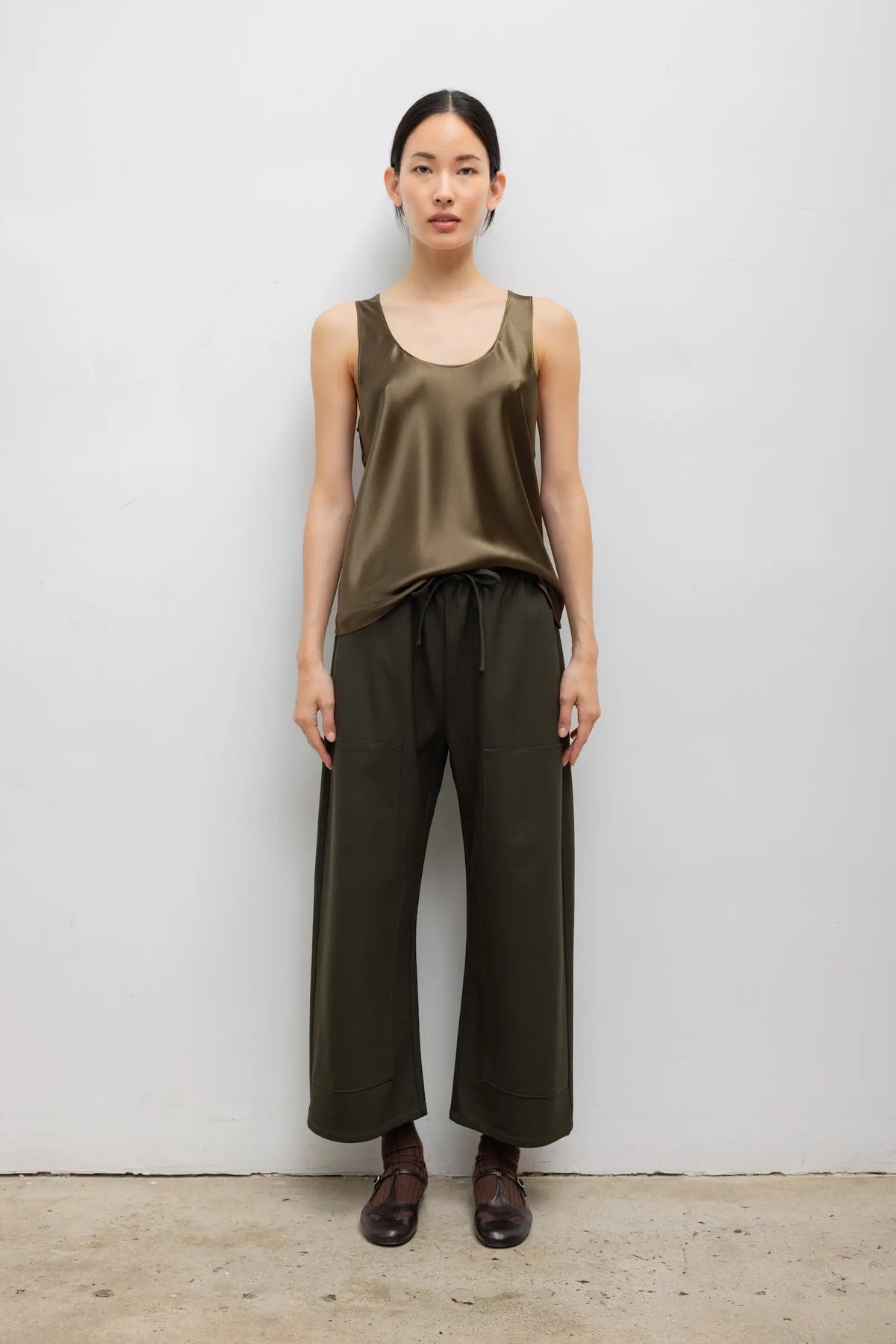 Barb Bias Tank - Olive - Image 2