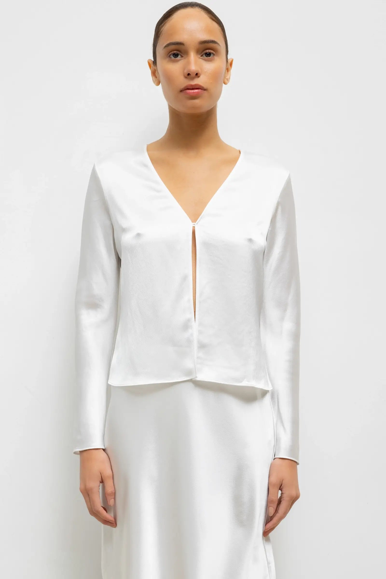 Barb Button Long Sleeve Top