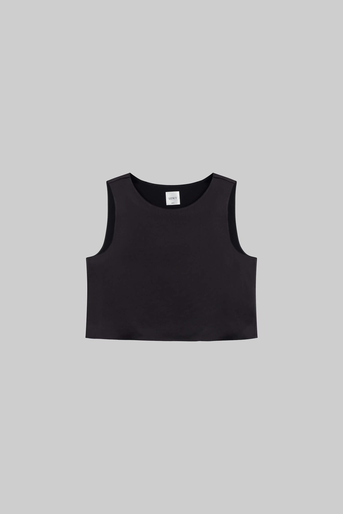 Barb Crop Sleeveless Crew - Black - Image 2