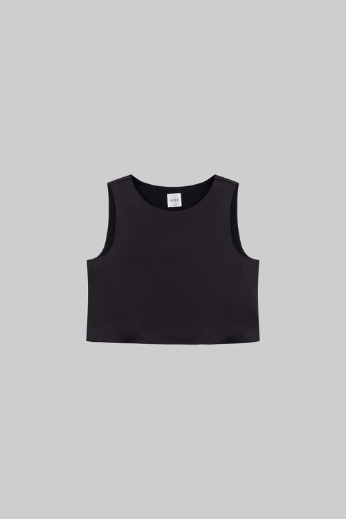 Barb Crop Sleeveless Crew - Black - Image 2