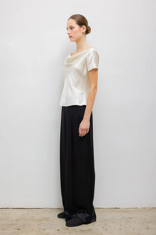 Barb Draped Neck Cap Sleeve - Creme - Image 5