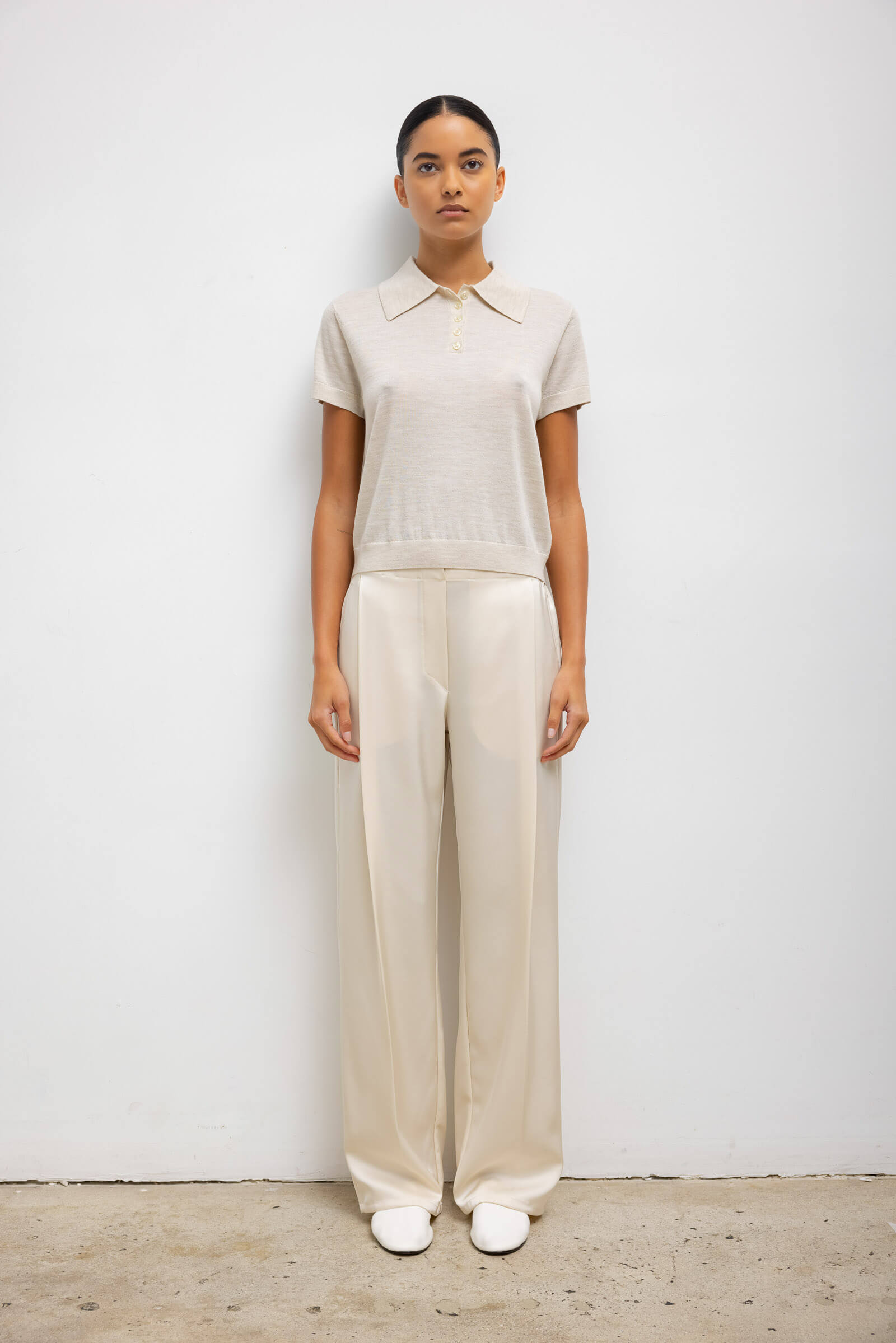 Barb Pleated High Waist Pant