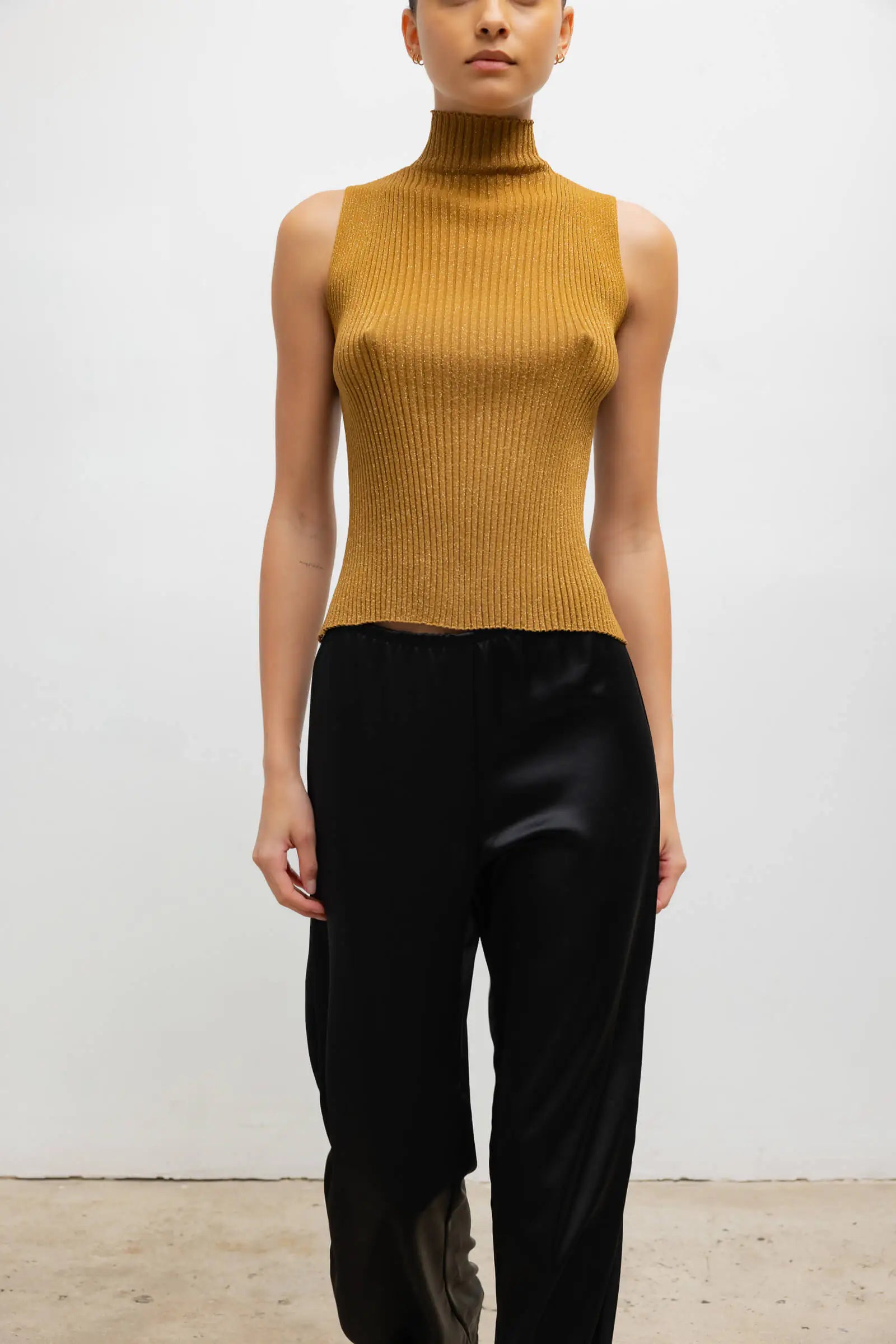 Blake Rib Sleeveless Turtleneck