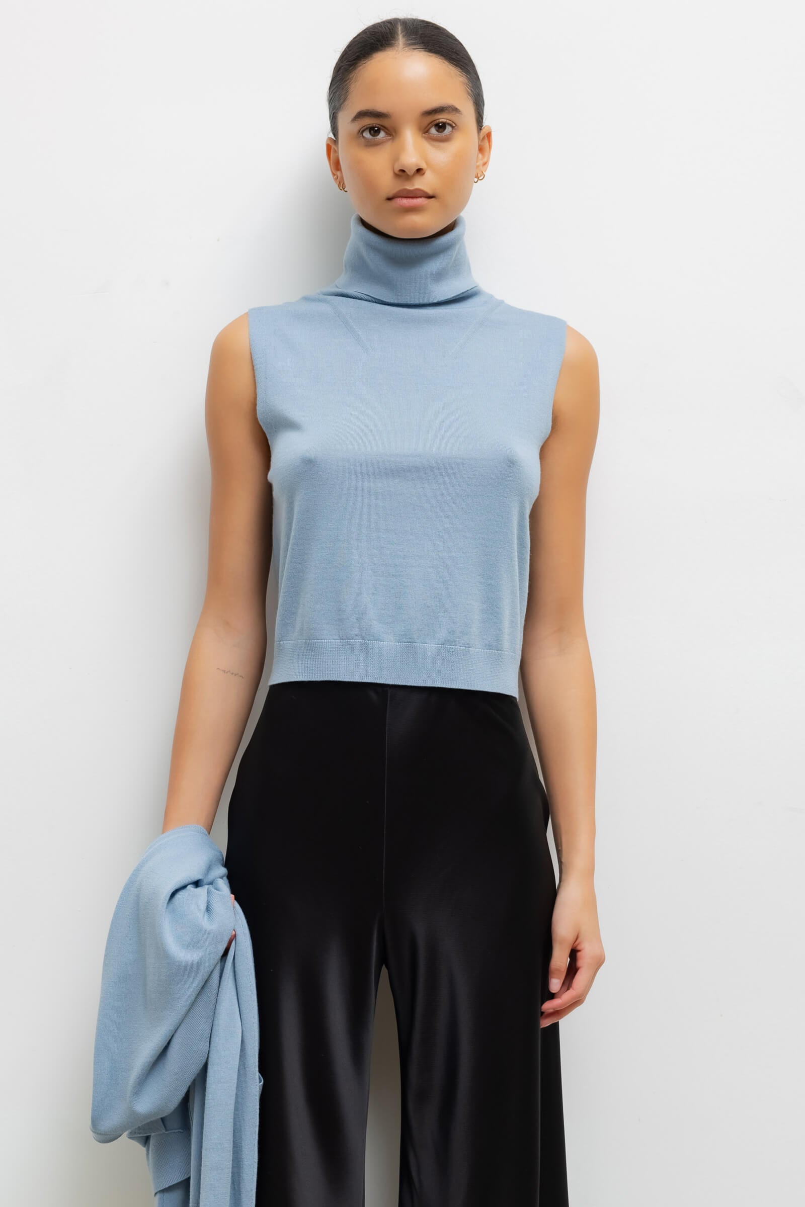 James Sleeveless Turtleneck
