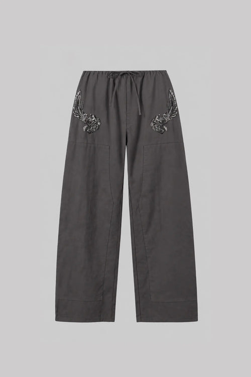 Pre-Order: Kyoto Embroidered Carpenter Pant - Slate - Image 2