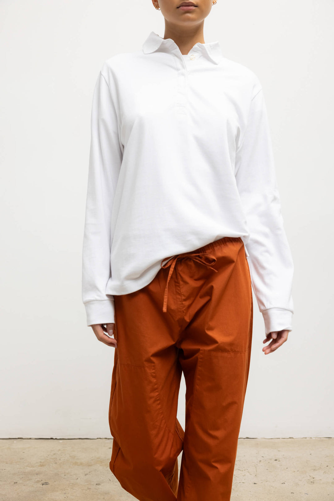 【SATIIIZ】Tiben Brushed Carpenter Training Pants LESET Kyoto Carpenter Pant in Brick in Cotton