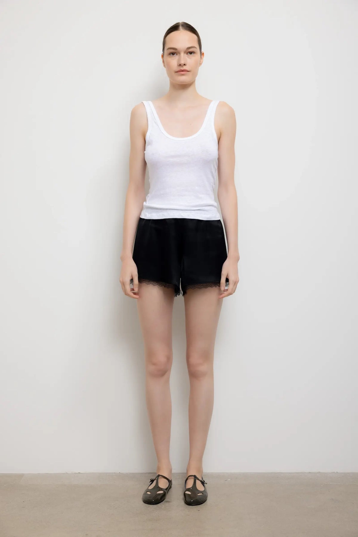 Laura Scoop Neck Tank - White - Image 3
