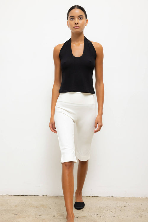 LESET Lauren Halter Top in Black in Jersey LESET Lauren Halter Top in Black in Jersey