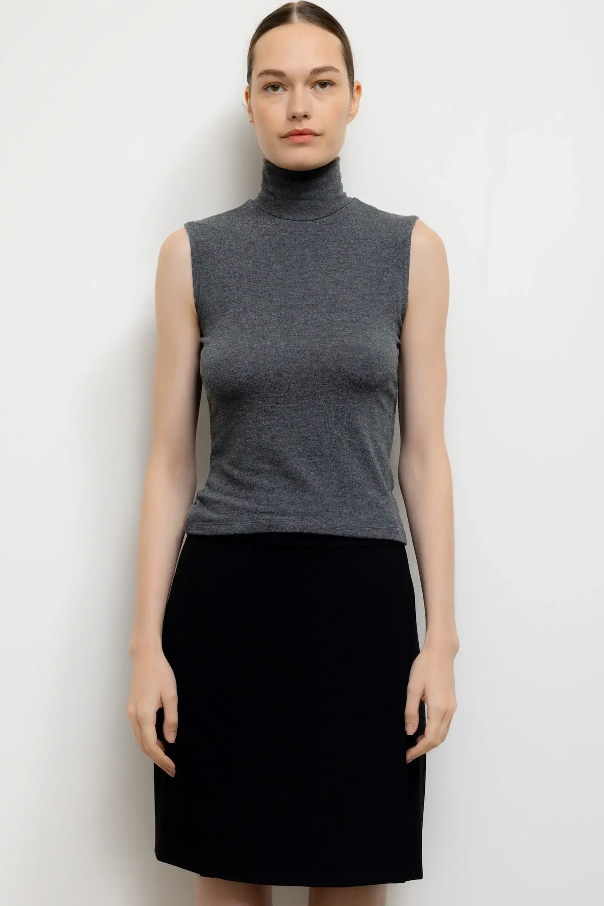 Lauren Sleeveless Turtleneck - Charcoal - Image 1