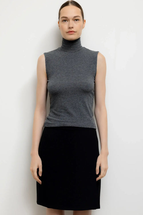 Lauren Sleeveless Turtleneck - Charcoal - Image 1