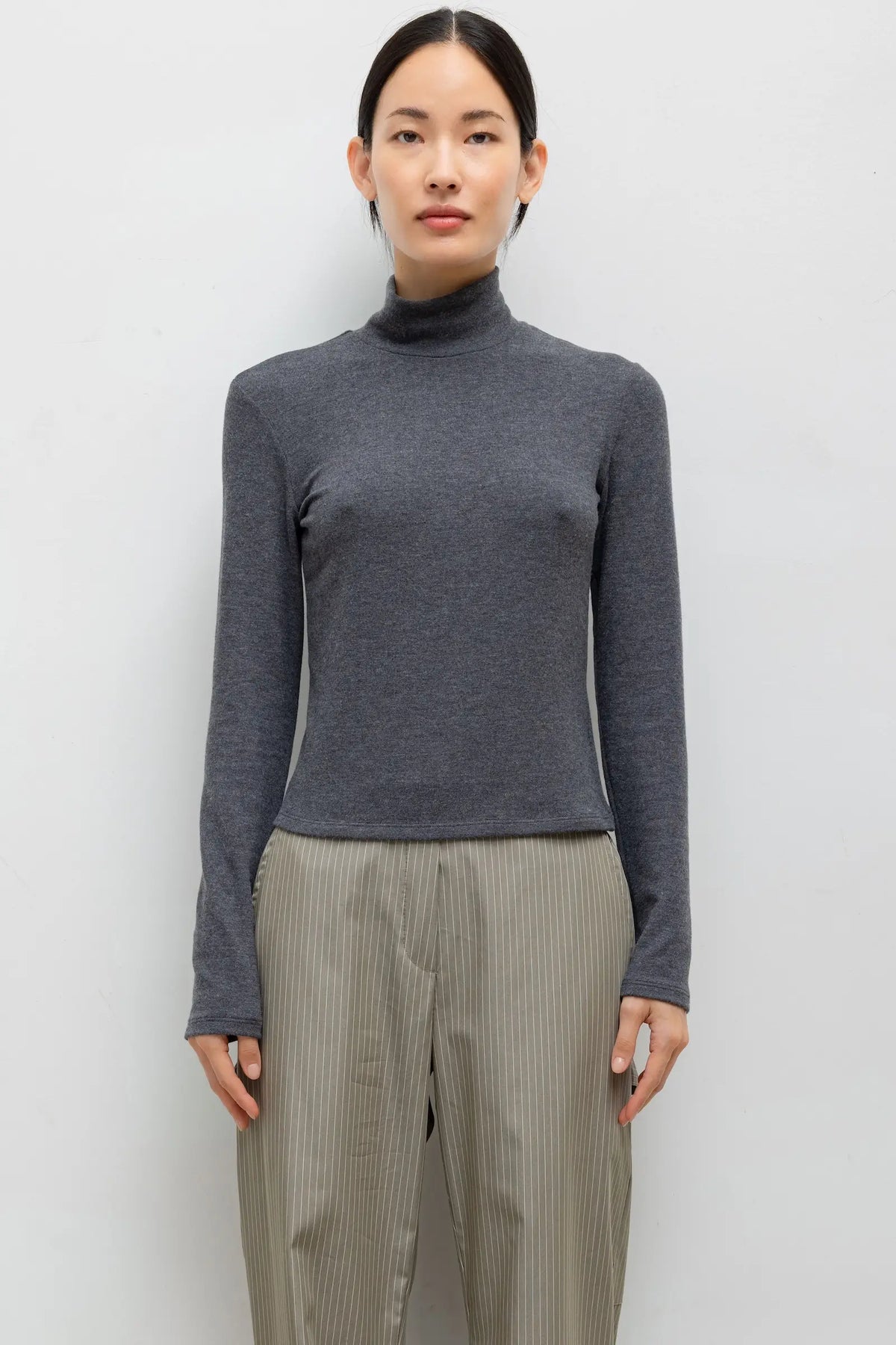 Lauren Long Sleeve Turtleneck - Charcoal - Image 1
