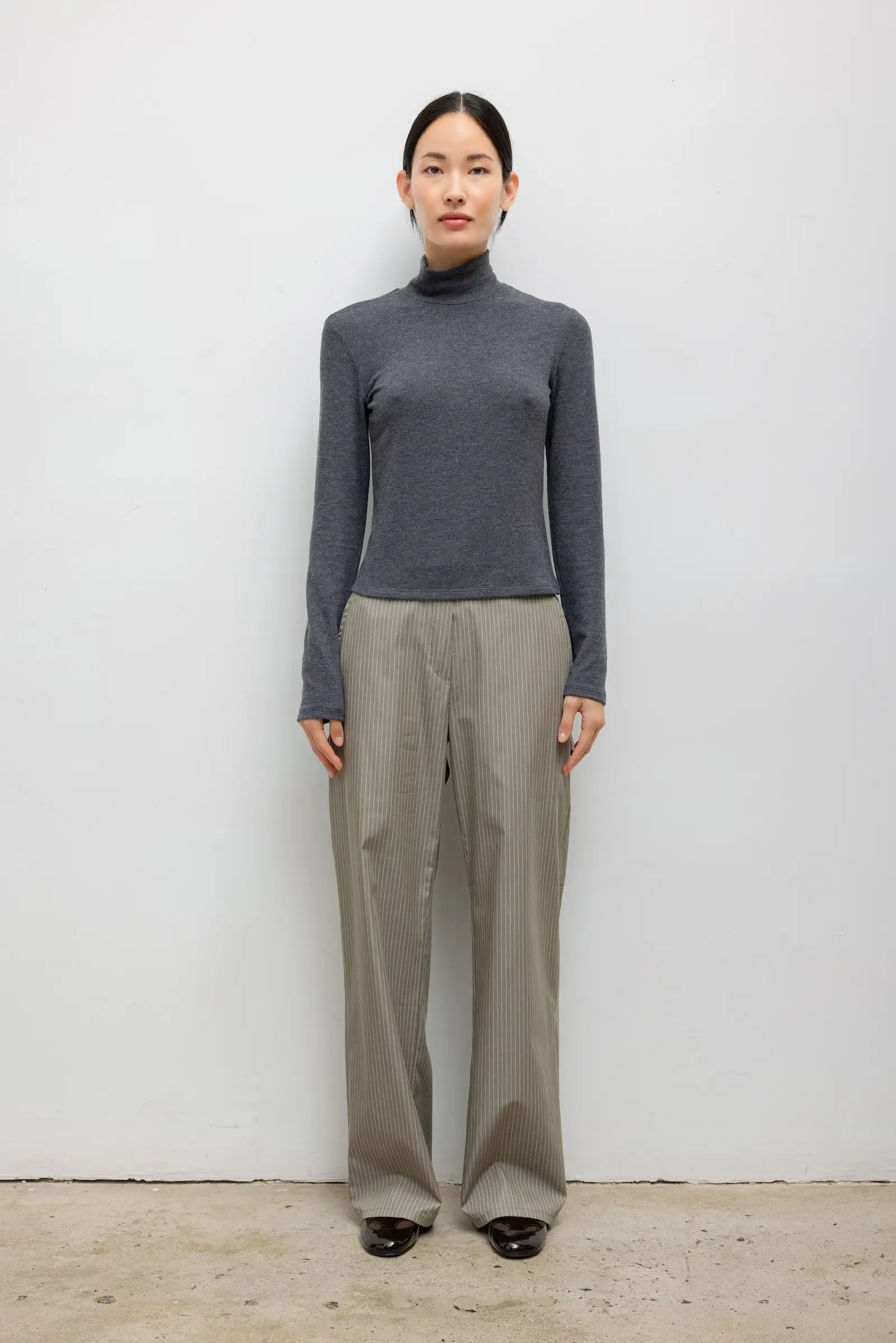 Lauren Long Sleeve Turtleneck - Charcoal - Image 3