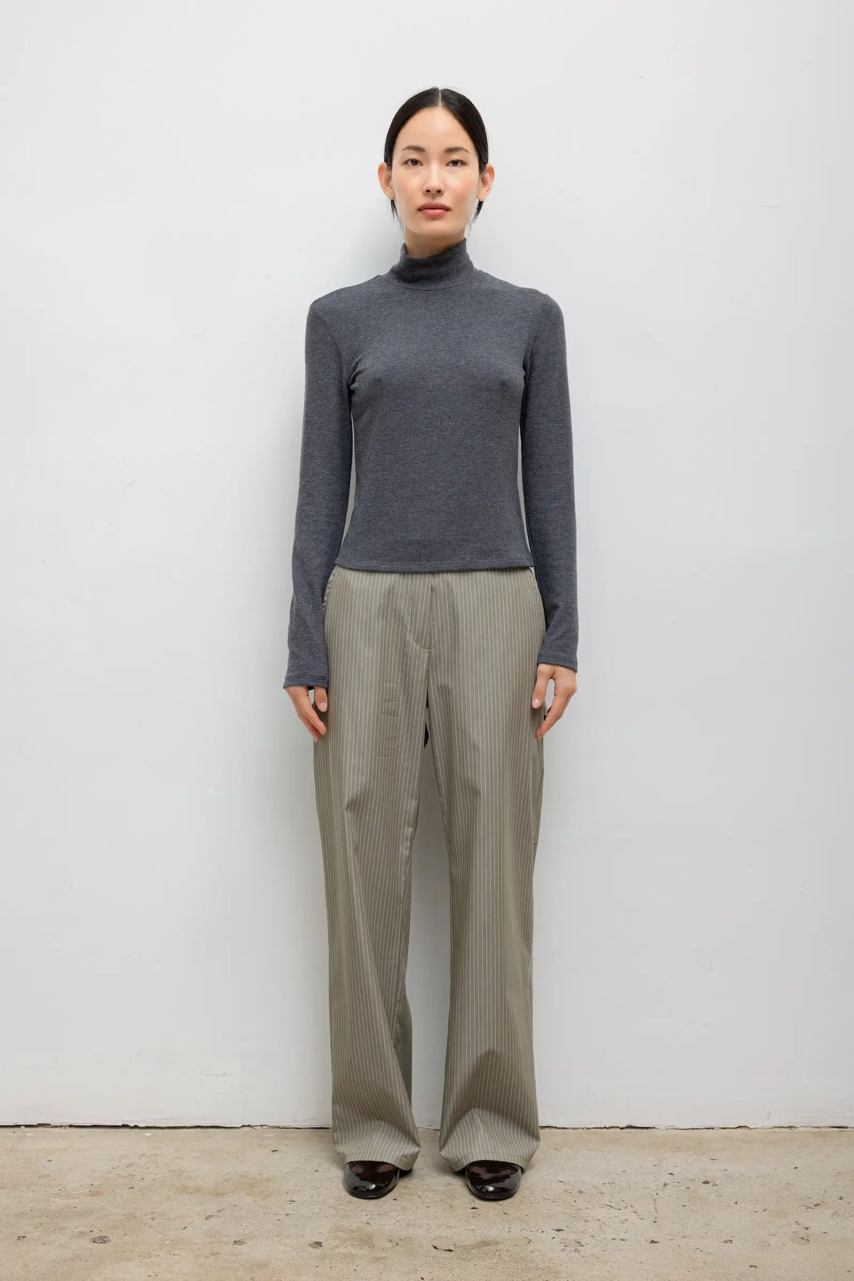 Lauren Long Sleeve Turtleneck - Charcoal - Image 3
