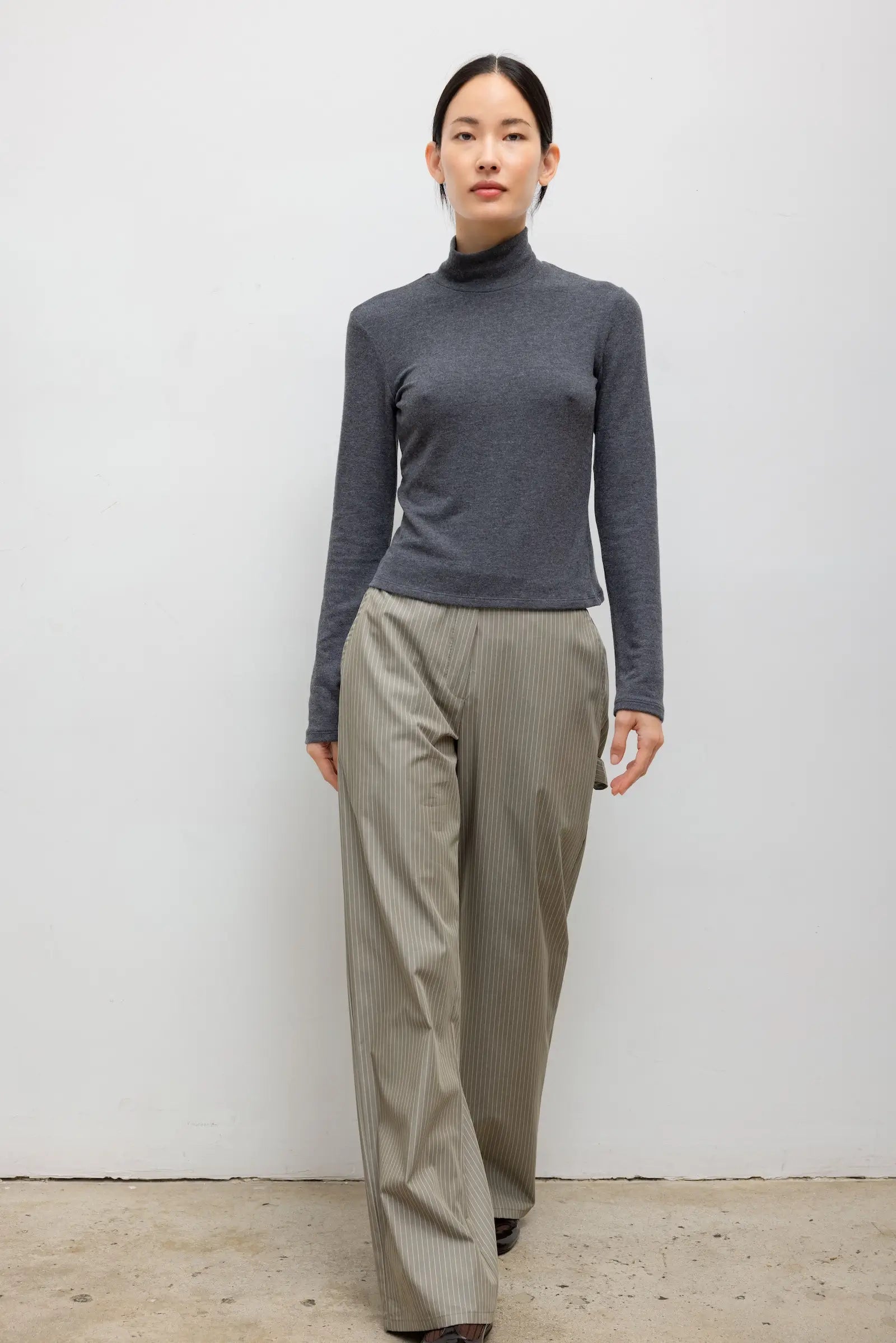 Lauren Long Sleeve Turtleneck - Charcoal - Image 4