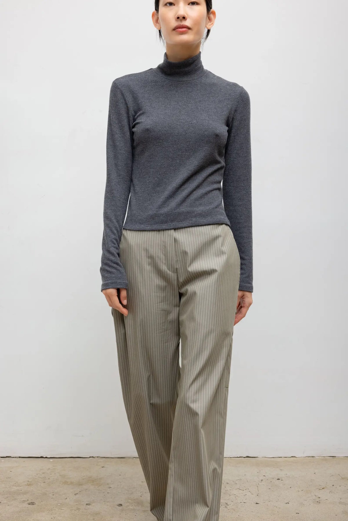 Lauren Long Sleeve Turtleneck - Charcoal - Image 5