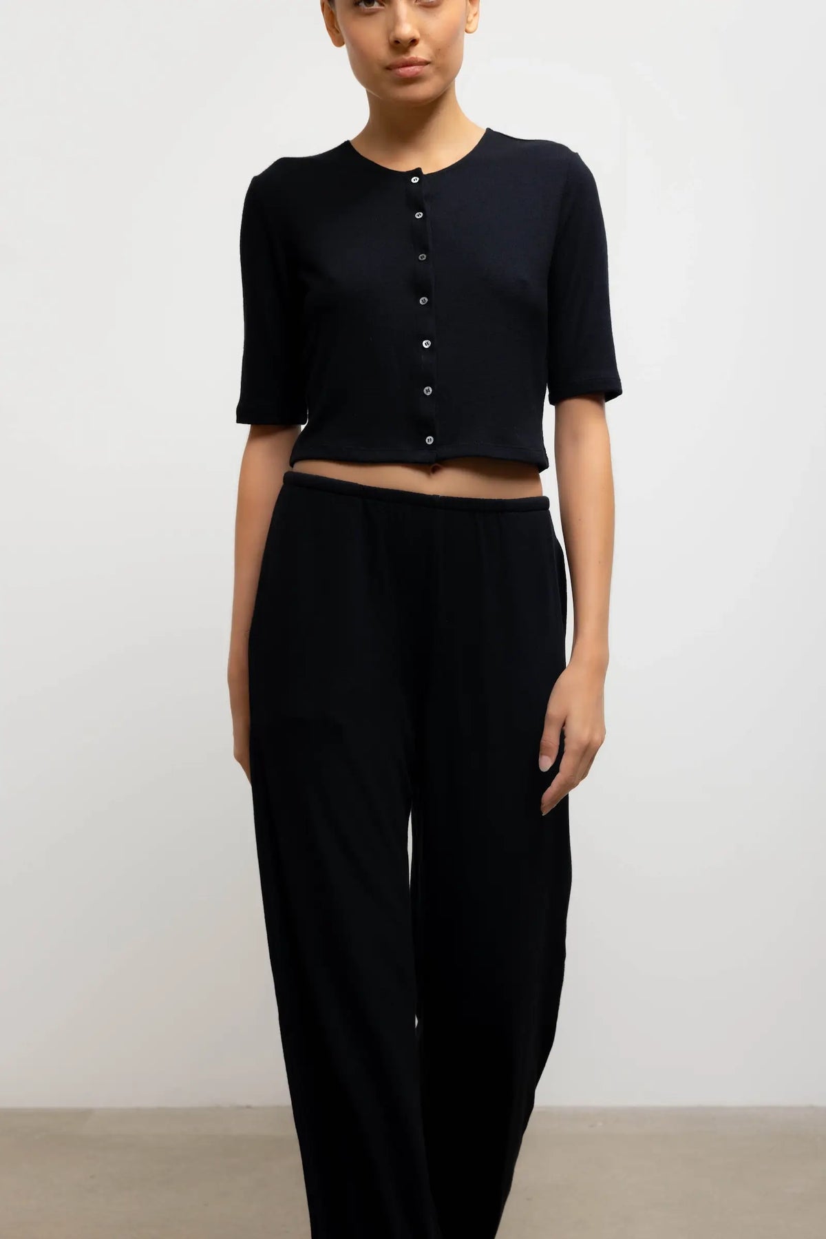 Lauren Mid Sleeve Cardigan - Black - Image 5
