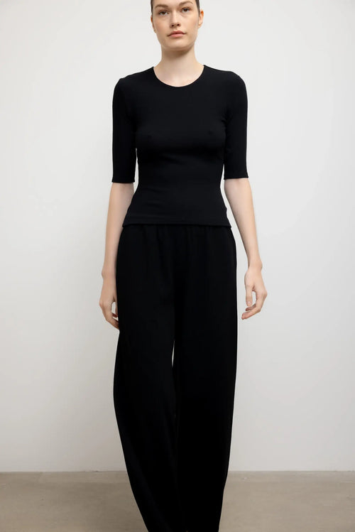 Lauren Mid Sleeve Tee - Black - Image 5
